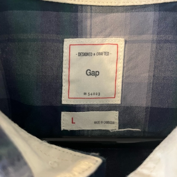 Gap lightweight Cameron plaid long sleeve plaid shirt - Picture 2 of 3